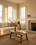 Bright living room in golden-hour light — The Refresh listing image upgrade by Maison Media